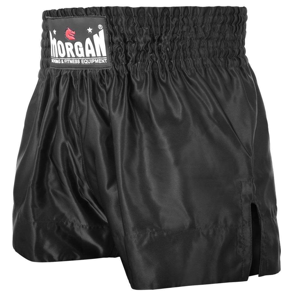 Morgan Muay Thai Shorts Black in XS, S, M, L and XL - available at MMABOXING