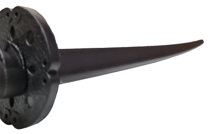 Morgan Polypropylene Bokken &ndash; Black woodgrain-textured PP training sword with tsuba, 100cm, 555g