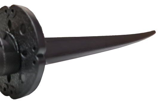 Morgan Polypropylene Bokken &ndash; Black woodgrain-textured PP training sword with tsuba, 100cm, 555g