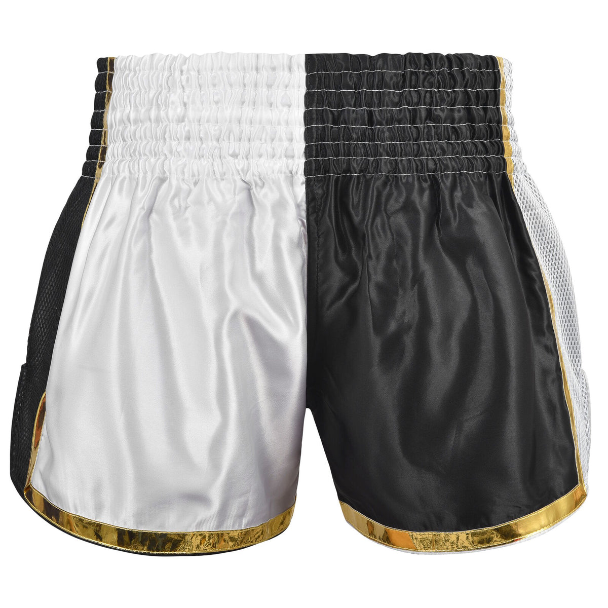 Morgan 50/50 Muay Thai Shorts showing poly-cotton construction and split side seams, available at MMABOXING