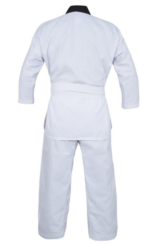 Morgan Yamasaki V2 Ribbed Taekwondo Uniform Black V Neck 8oz for training and competition