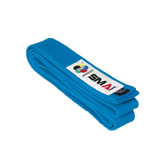 SMAI WKF Approved Deluxe Karate Belt in Blue - view 3