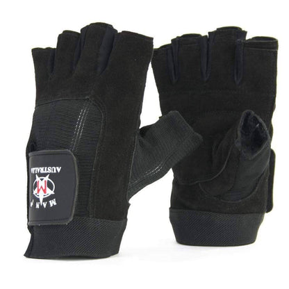 Mani Deluxe Leather Suede Trainer Gloves - weightlifting training gloves for gym | MMABOXING