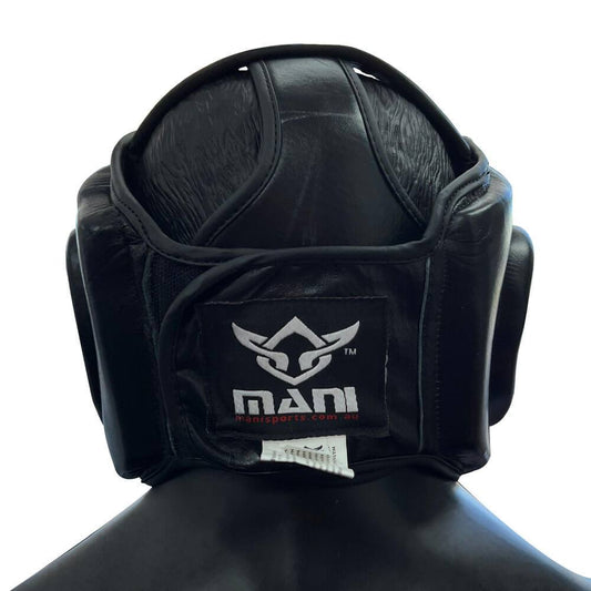 Mani Leather Full Face Pre-Moulded Head Guard - full face headgear for boxing | MMABOXING