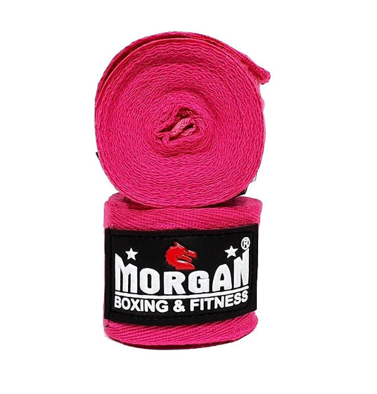 Morgan Cotton Boxing Hand Wraps 180inch - 4m Long (pair) in Pink - view 3