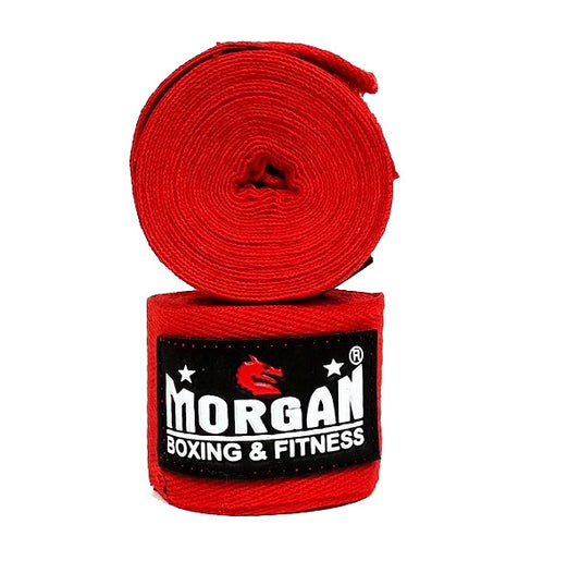 Morgan Cotton Boxing Hand Wraps 180inch - 4m Long (pair) in Red - view 4
