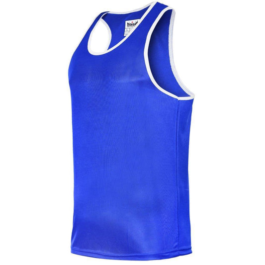 Morgan Boxing Singlet in Royal Blue And White - product photo