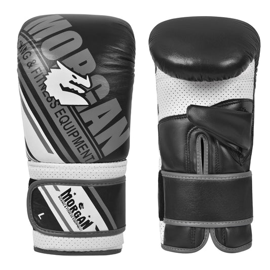 Morgan Aventus Leather Curved Bag Mitts in Black And White - view 2