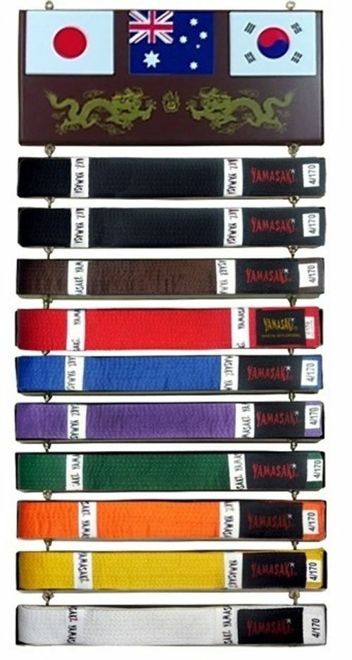 Morgan Yamasaki Martial Arts Belt Rack - product photo