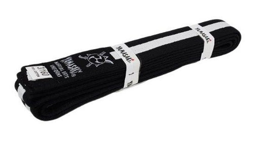 Morgan Yamasaki Coloured Martial Arts Belts (with White Stripe) in Black - product photo