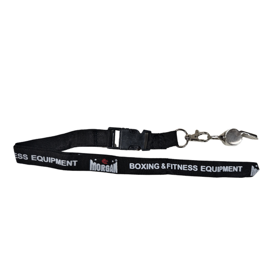 Morgan Chrome Pea Whistle with Deluxe Lanyard for sports and martial arts coaching