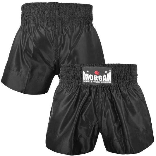 Morgan Muay Thai Shorts Black in XS, S, M, L and XL - available at MMABOXING