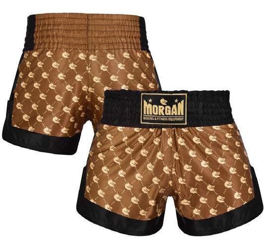 Morgan 1918 Heritage Muay Thai Shorts in sizes Small to X-Large with classic Heritage graphic design