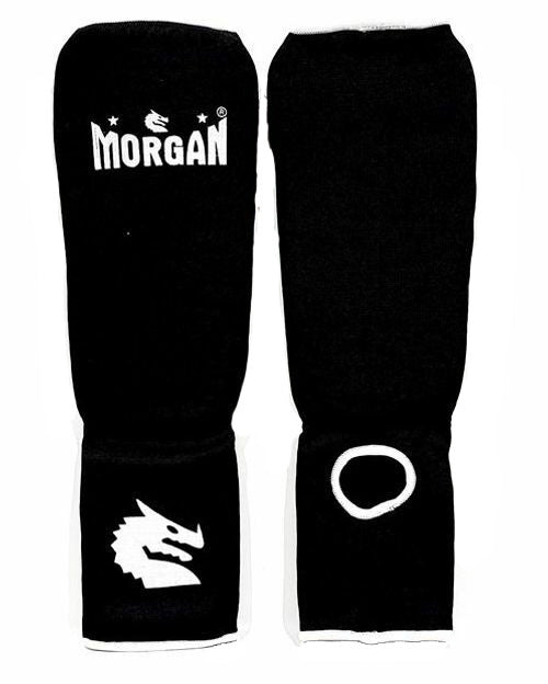 Morgan Elastic Shin and Instep Protectors in Black, Blue, Red and White across multiple sizes