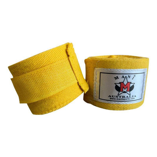 Mani 4 Metre Cotton Boxing Hand Wraps in Yellow - view 4