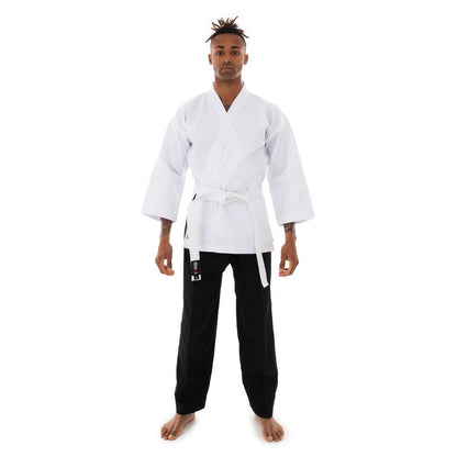 SMAI 8oz Student Karate Gi - Salt and Pepper - detail view 6