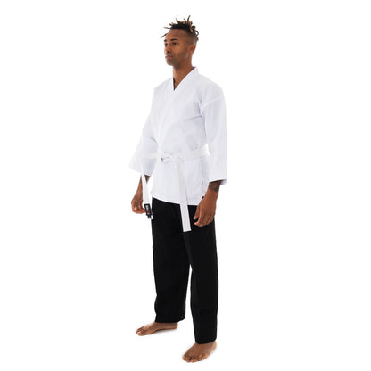 SMAI 8oz Student Karate Gi - Salt and Pepper - detail view 7