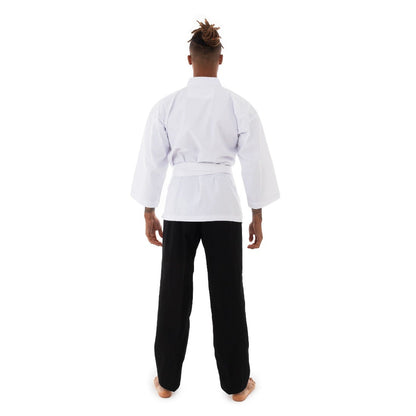 SMAI 8oz Student Karate Gi - Salt and Pepper - detail view 8