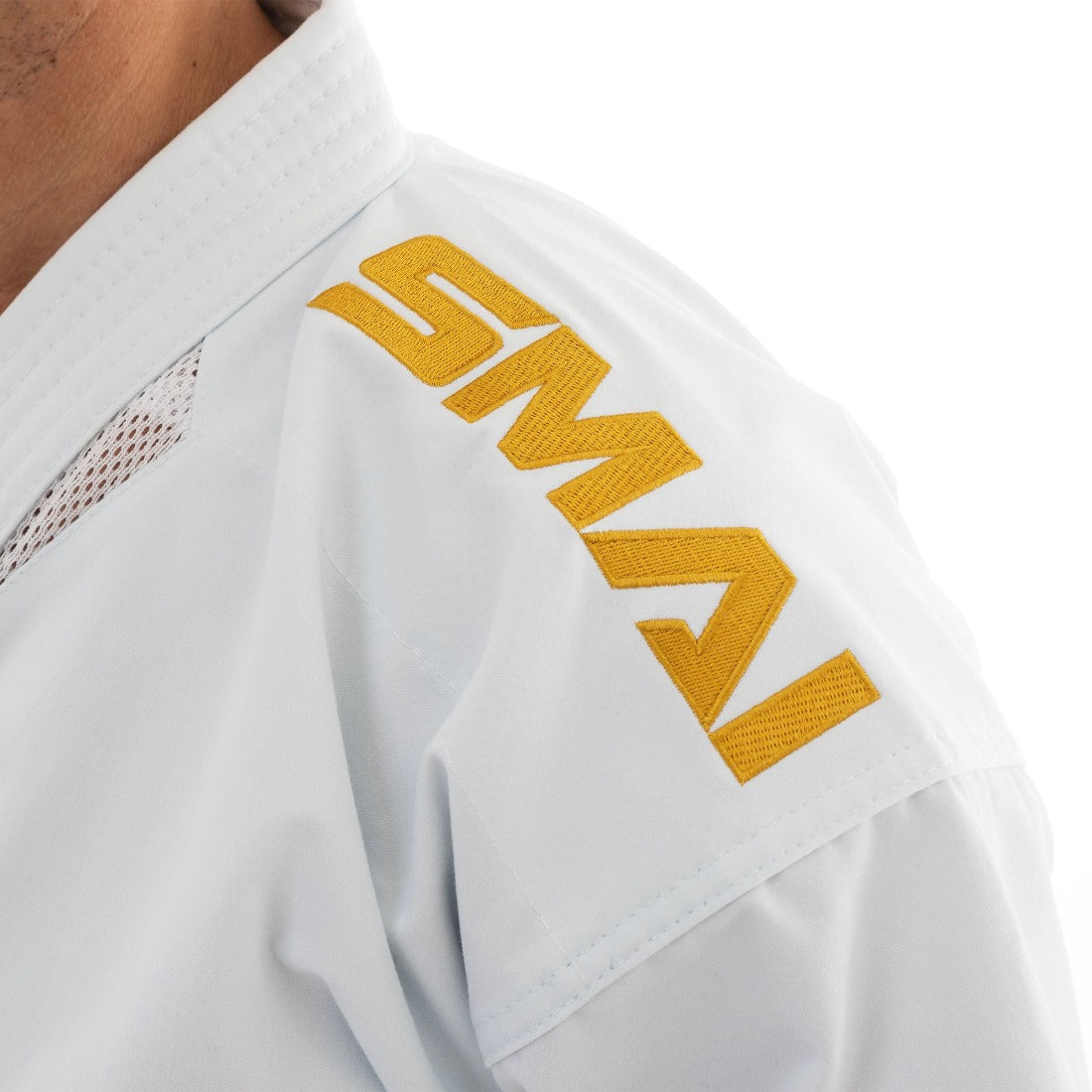 SMAI WKF 14oz Premium Kata Gi - Kaminari X Karate Uniform in Gold - view 9