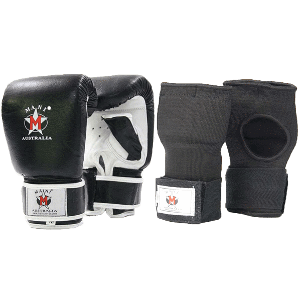Mani Leather Mitt and Boxing Quick Wraps - bag gloves and hand wraps for boxing | MMABOXING