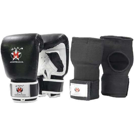 Mani Leather Mitt and Boxing Quick Wraps - bag gloves and hand wraps for boxing | MMABOXING