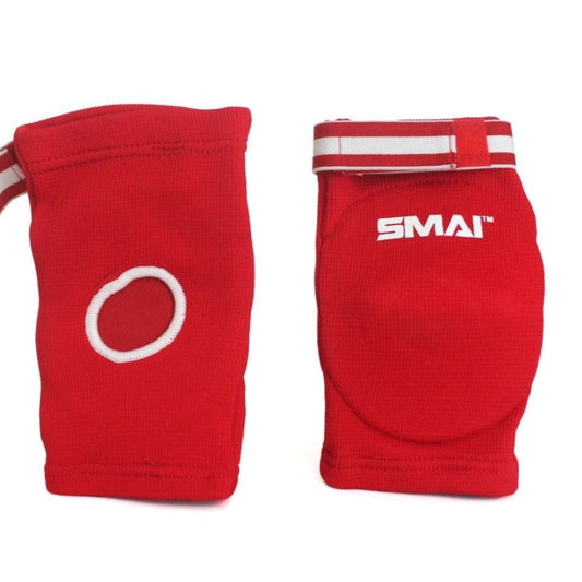 SMAI Muay Thai Elbow Pads - Sparring Protection in Red - view 2