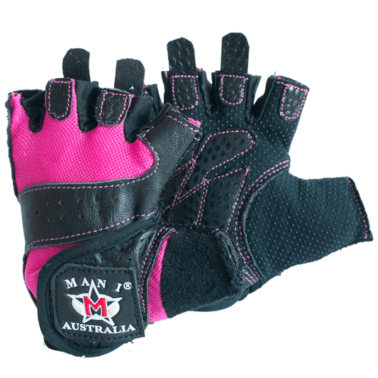Mani Pink Weight Training Gloves - weightlifting gloves for gym training | MMABOXING