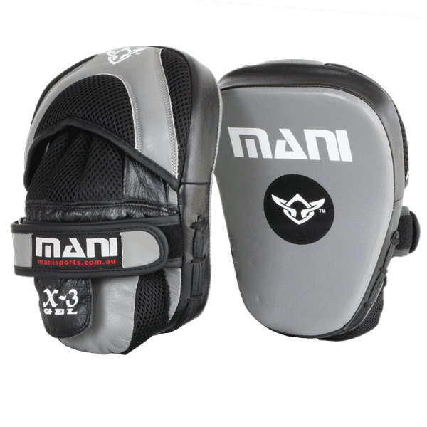 Mani PRO Gel Curved Leather Focus Pads - focus mitts for boxing and Muay Thai training | MMABOXING