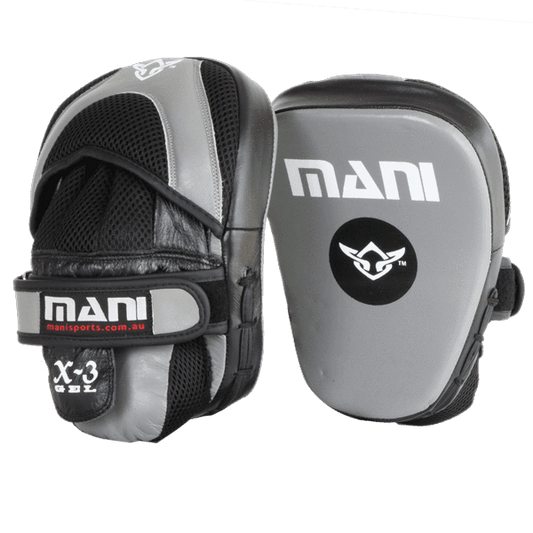 Mani PRO Gel Curved Leather Focus Pads - focus mitts for boxing and Muay Thai training | MMABOXING