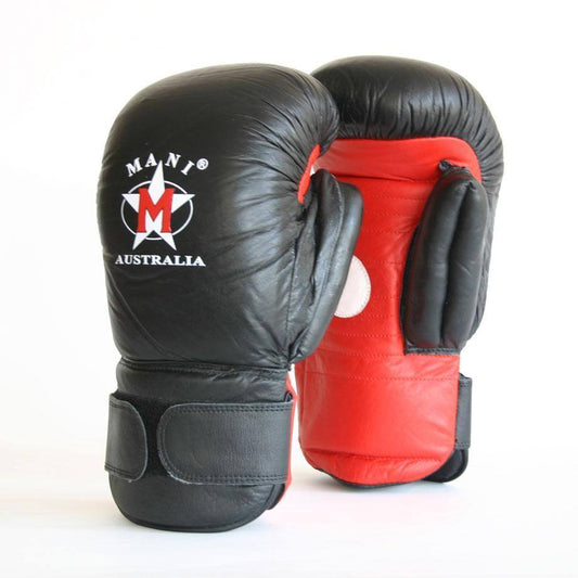 Mani 2 in 1 Leather Boxing Gloves and Pads - hybrid gloves and focus pads for Boxing training | MMABOXING