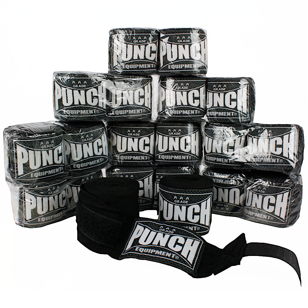Punch Hand Wraps - Stretch - 4.5m Bulk Pack 10 Pairs in Black - view 2