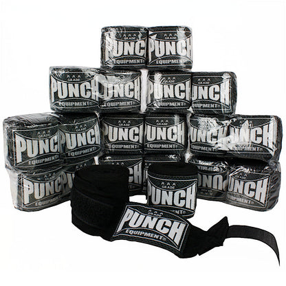 Punch Hand Wraps - Stretch - 4.5m Bulk Pack 10 Pairs in Black - view 2