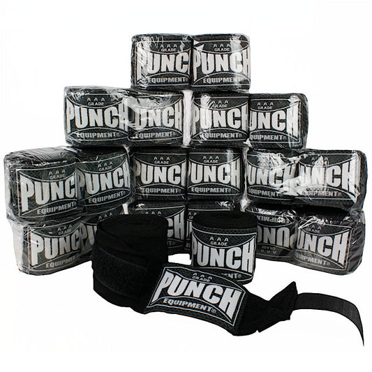 Punch Hand Wraps - Stretch - 4.5m Bulk Pack 10 Pairs in Black - view 2