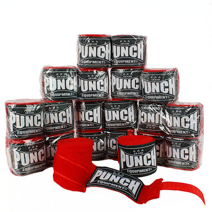 Punch Hand Wraps - Stretch - 4.5m Bulk Pack 10 Pairs in Red - product photo