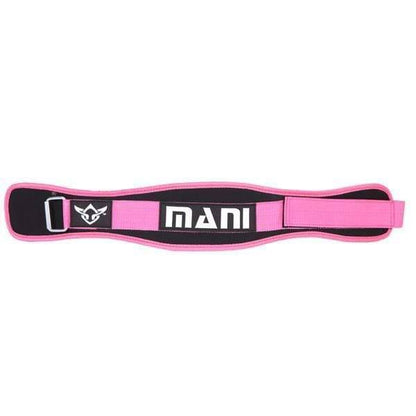 Mani Synthetic Pink Weight Training Belt - weightlifting belt for strength training | MMABOXING