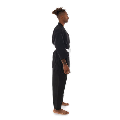 SMAI 12oz Canvas Karate Gi - Black Karate Uniform - detail view 4