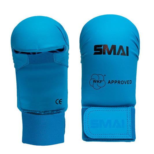 SMAI WKF Approved Karate Gloves in Blue - view 2